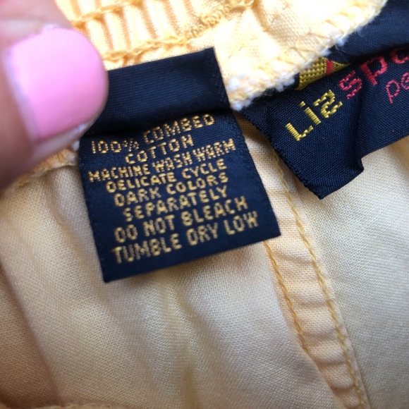 Yellow Vintage Liz Claiborne Skirt Snaps Pockets - Picture 7 of 7